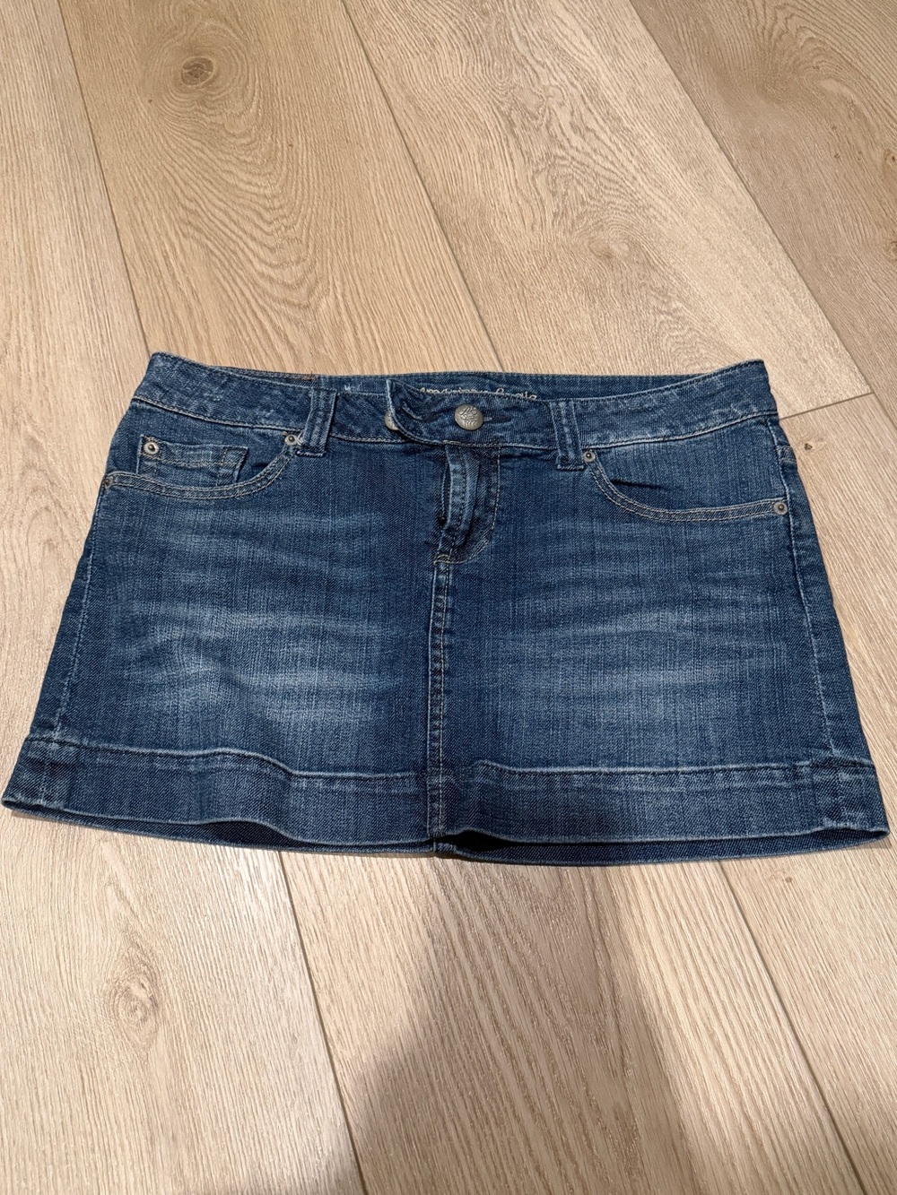 American Eagle Outfitters Dark Blue Denim Mini Skirt Y2K